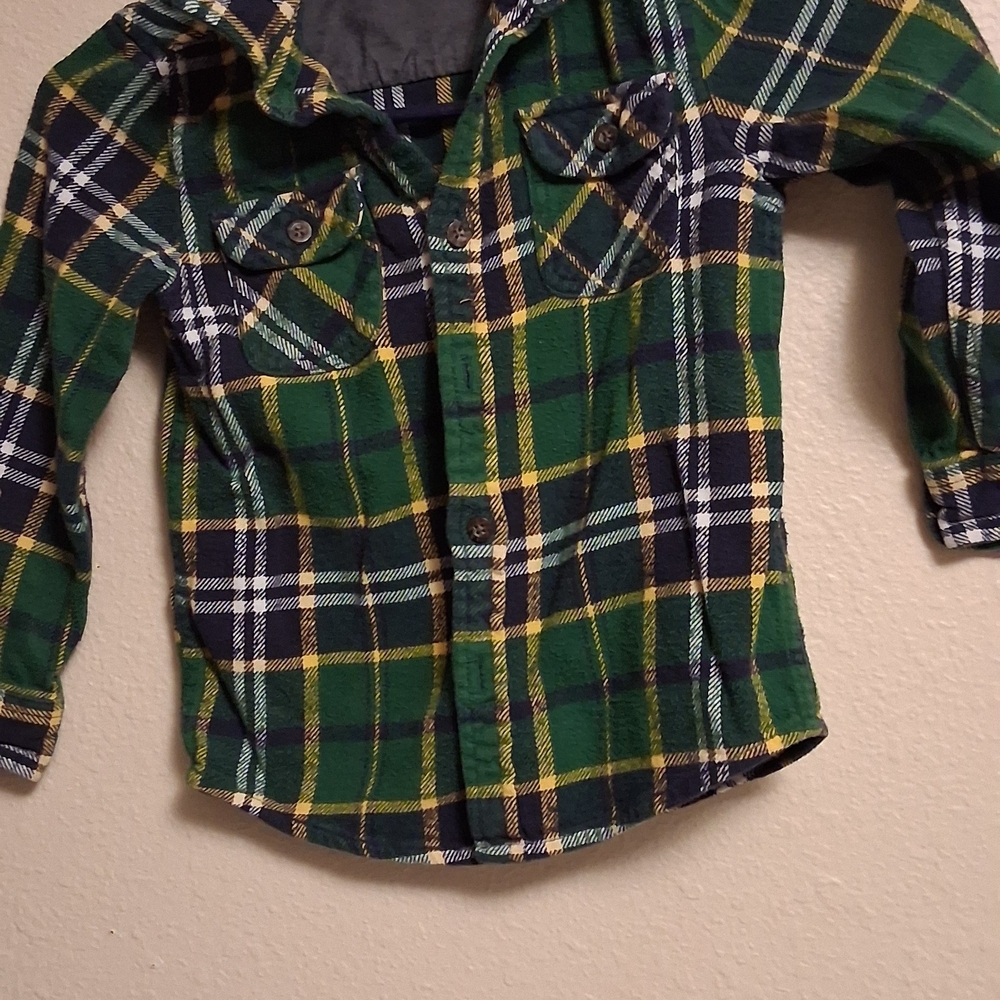 Fresh Kids Plaid Shirt in Green and Blue Boys 5 0381